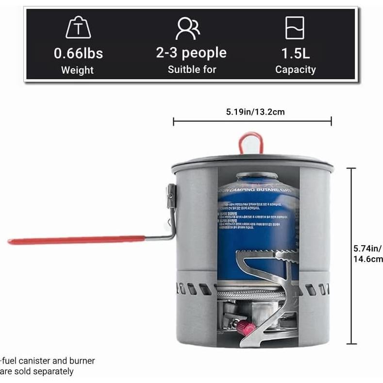 Olla de Camping Bulin 1.5L Aluminio Antiadherente