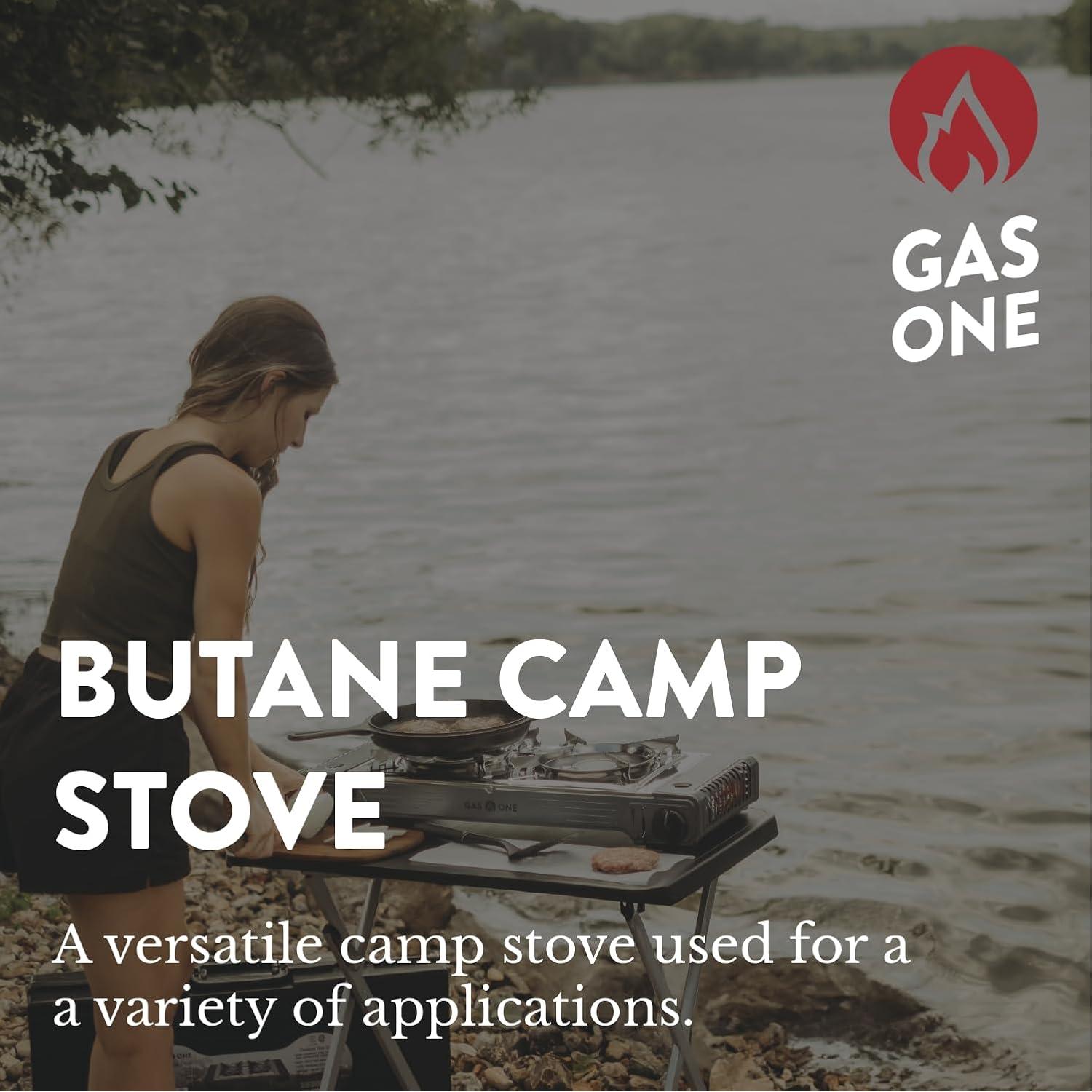 Estufa de Campamento Gas One 2 Quemadores Butano 15,300 BTU