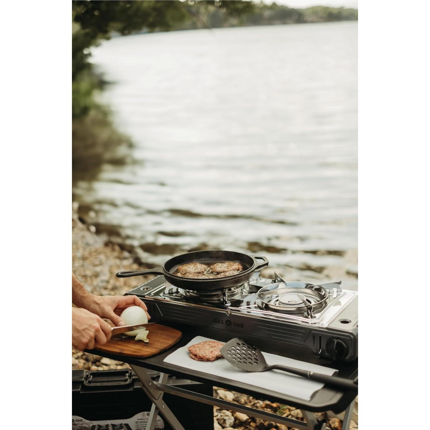 Estufa de Campamento Gas One 2 Quemadores Butano 15,300 BTU