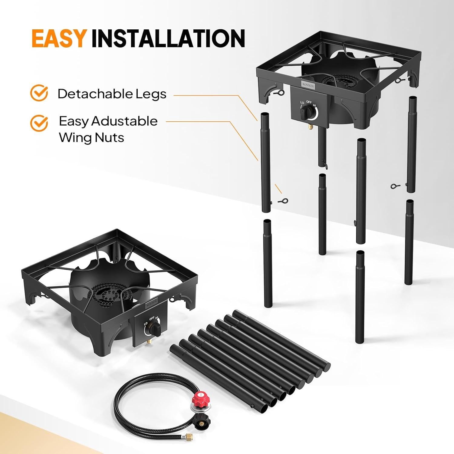 Estufa de Gas Portátil ROVSUN 100,000 BTU Propano Camping