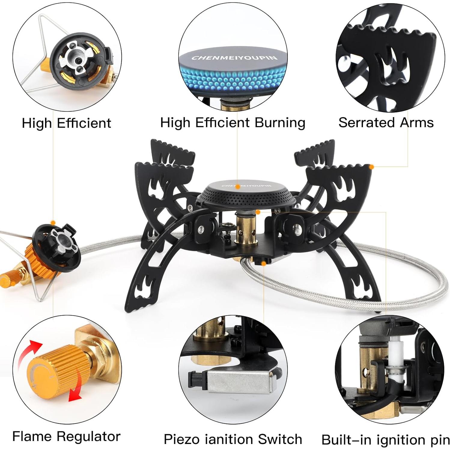 Estufa de Camping Portátil CHENMEIYOUPIN 3800W Plegable