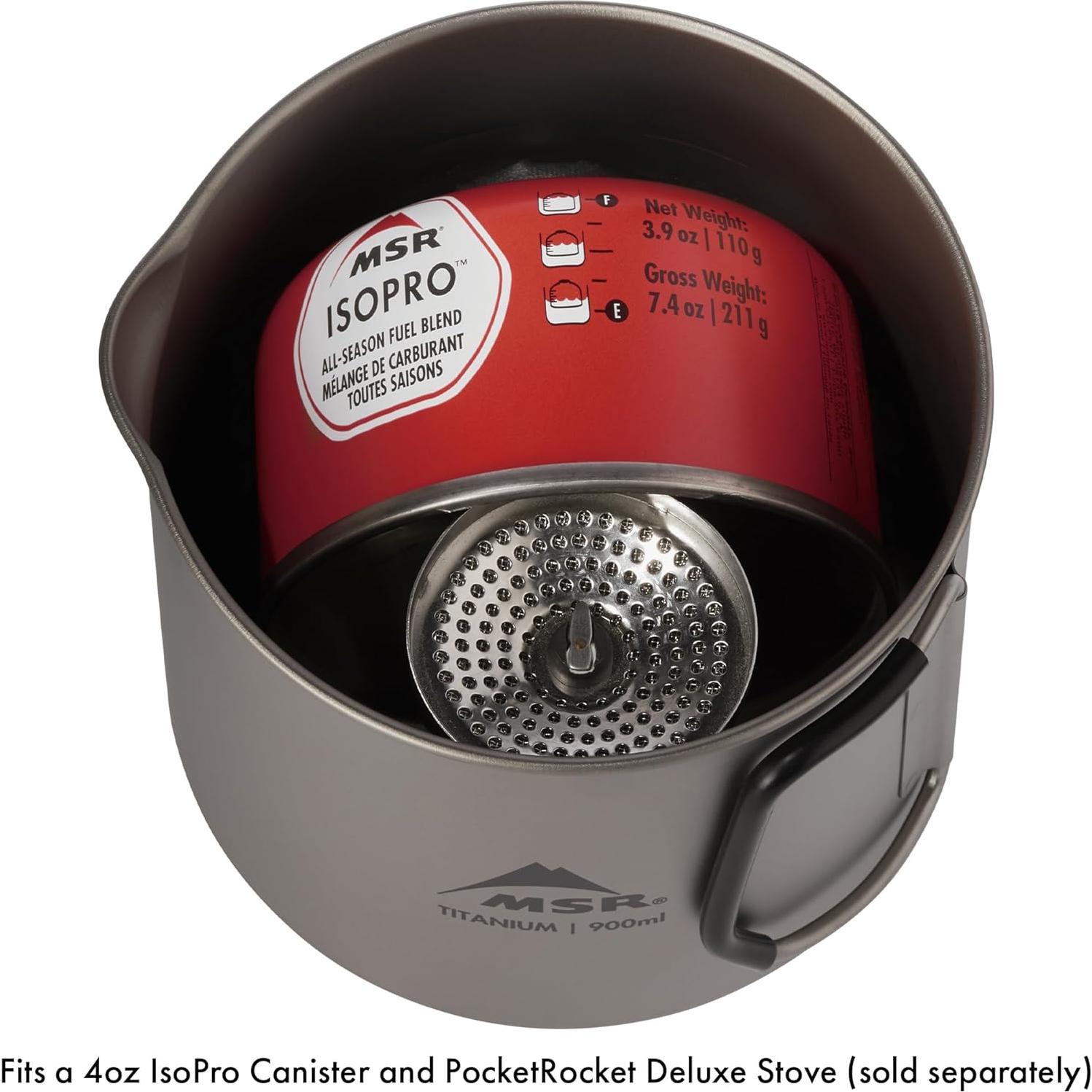 Hervidor de Camping Titanio MSR 900 mL Ultraligero