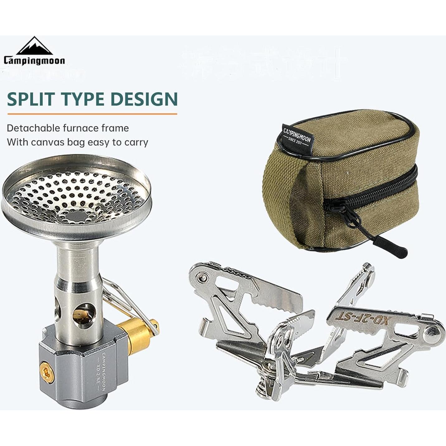 Campingmoon Portable Camping Gas Stove Ultralight Backpacking Stove With 4-Flex Outdoor Hiking Gear (XD-NE-2F(No Igniter))