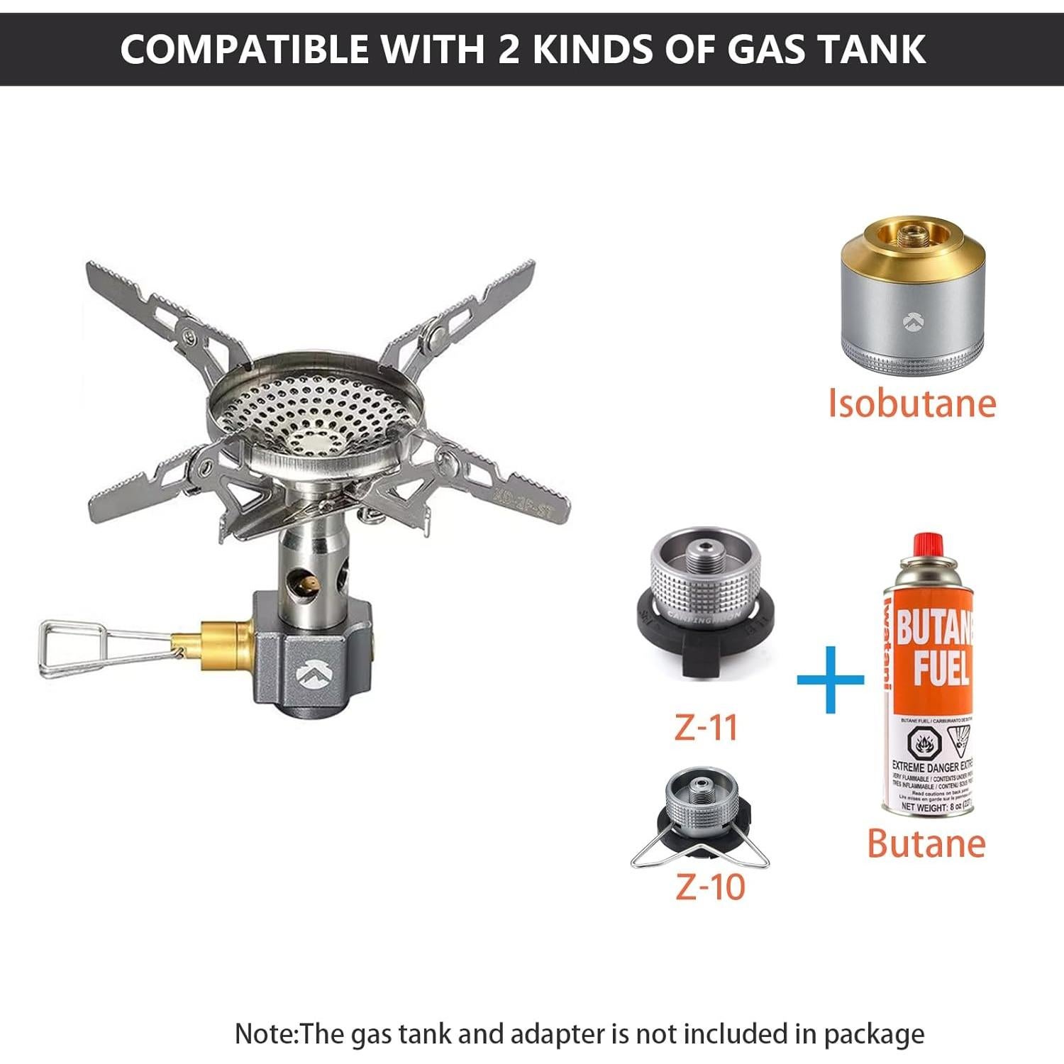 Campingmoon Portable Camping Gas Stove Ultralight Backpacking Stove With 4-Flex Outdoor Hiking Gear (XD-NE-2F(No Igniter))