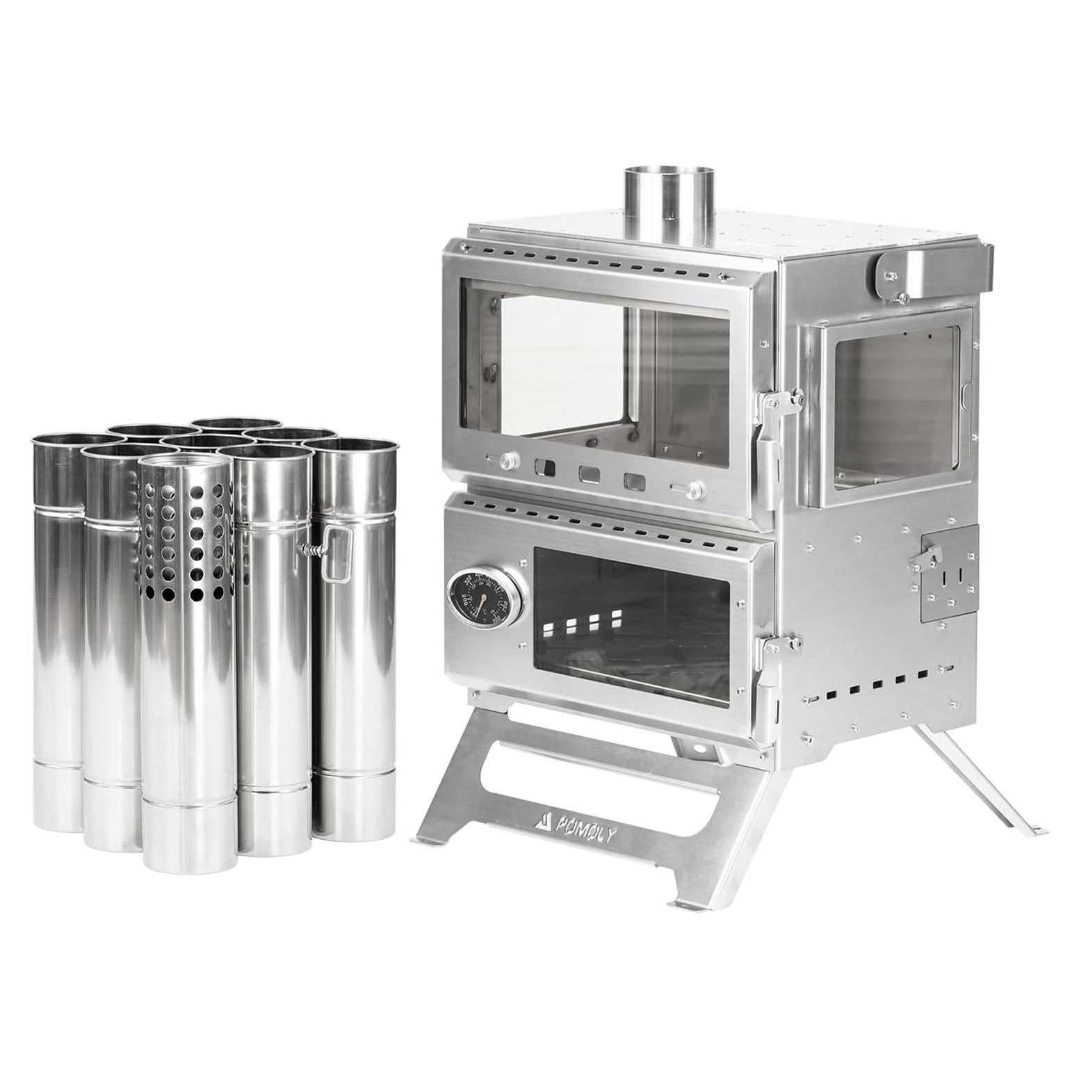 Horno de Leña POMOLY Baker para Camping, Acero Inoxidable