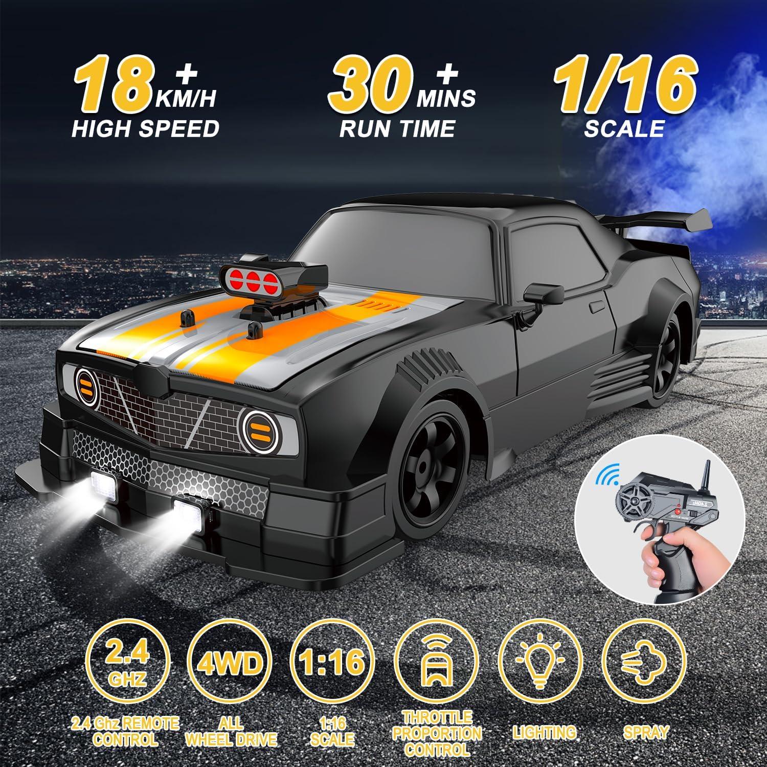 Coche RC Drift Fistone 1:16 4WD 18KM/H con Luces LED
