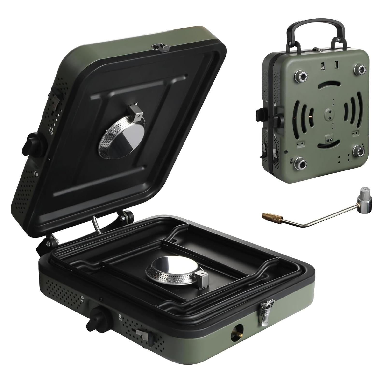 Estufa de Camping Plegable 2 Quemadores Gas 17200 BTU