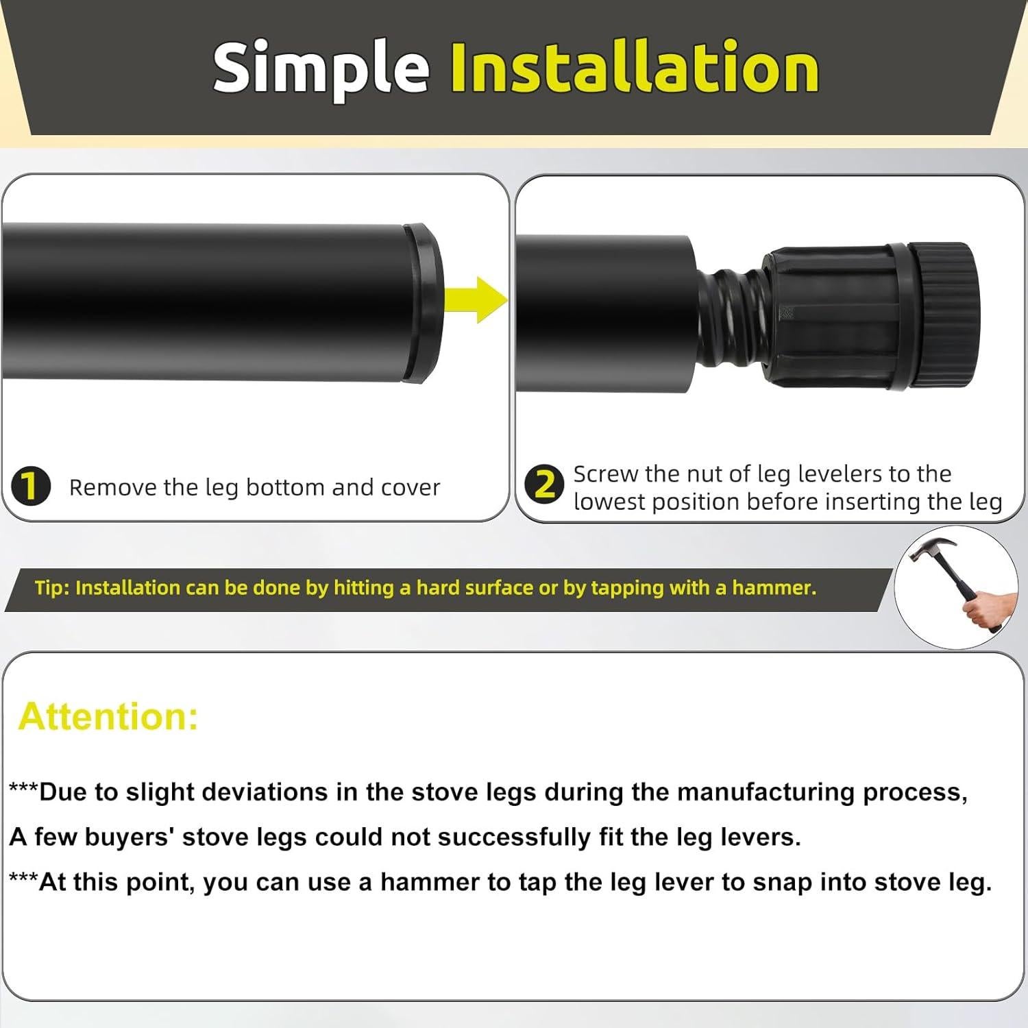 Niveladores de patas para estufas Camp Chef Explorer - 4 piezas