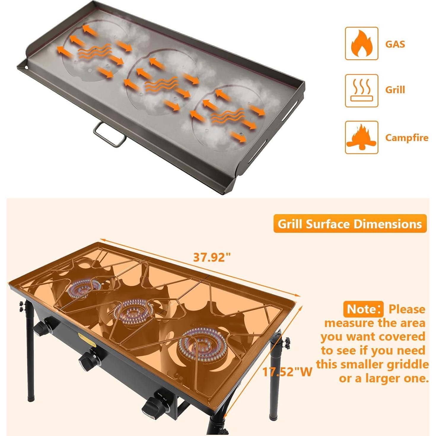 Plancha de Cocina Hisencn 96.5x44.5cm para Estufa Camp Chef