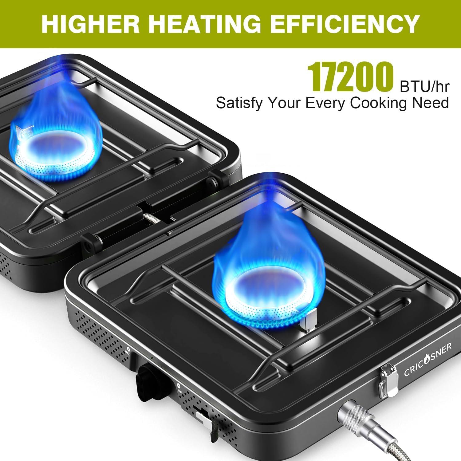 Estufa de Camping Cricosner 2 Quemadores Propano 17200 BTU