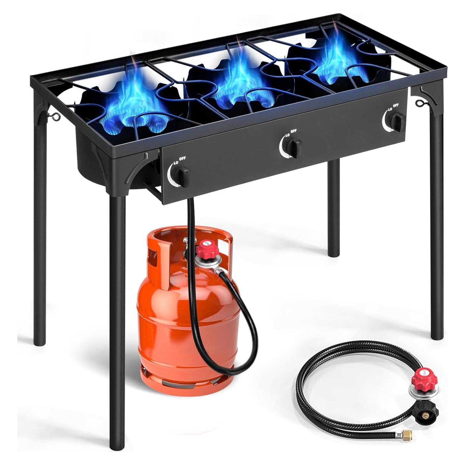 Estufa de Gas Portátil Outvita 225,000 BTU 3 Quemadores