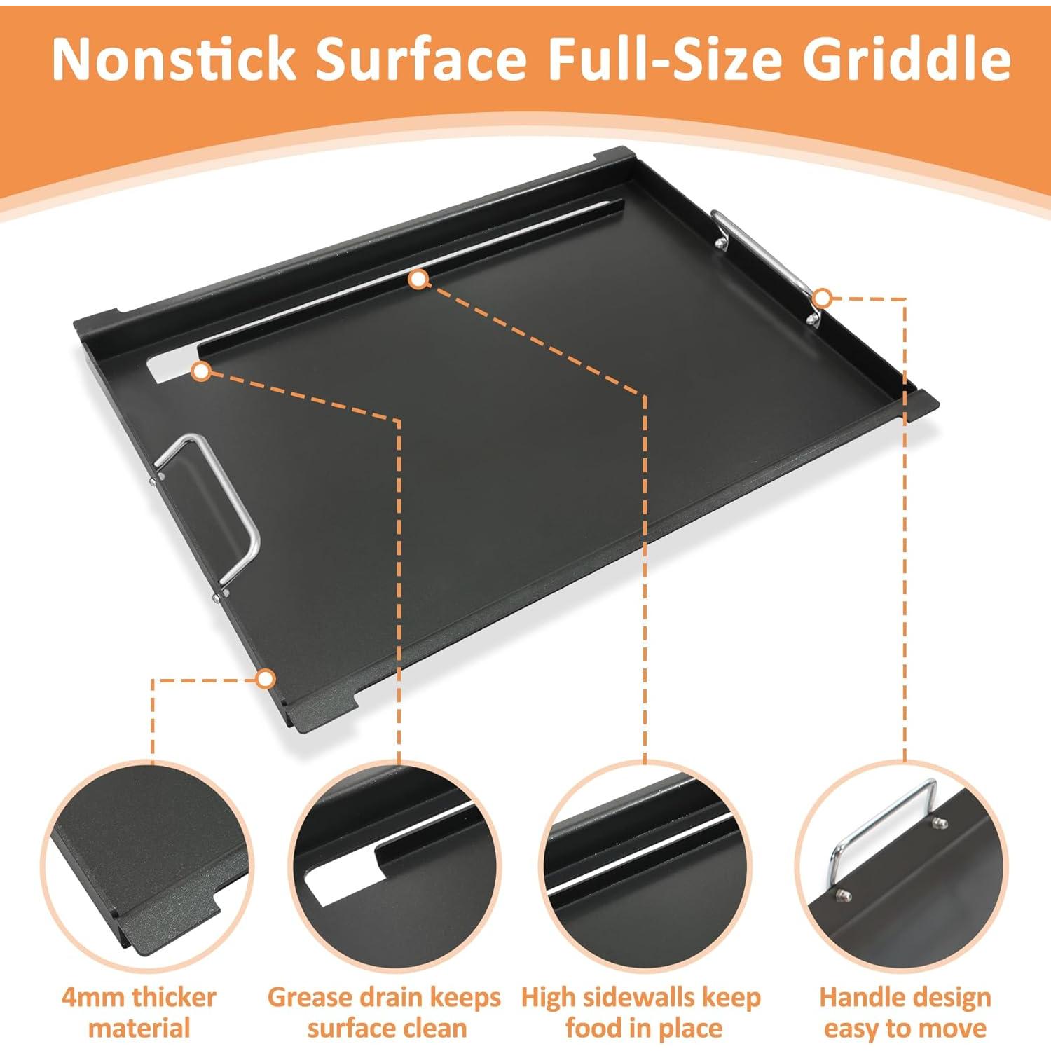 Plancha de Acero AJinTeby 57.4x43.9 cm para Weber y Broil King