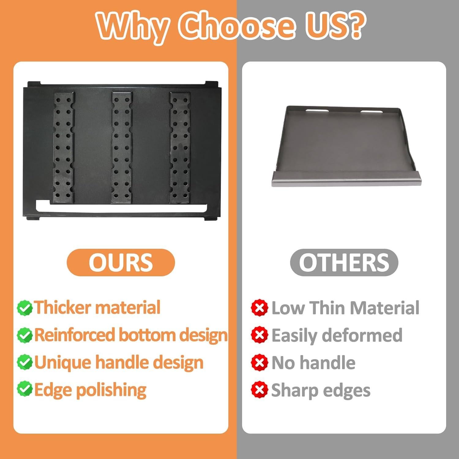 Plancha de Acero AJinTeby 57.4x43.9 cm para Weber y Broil King