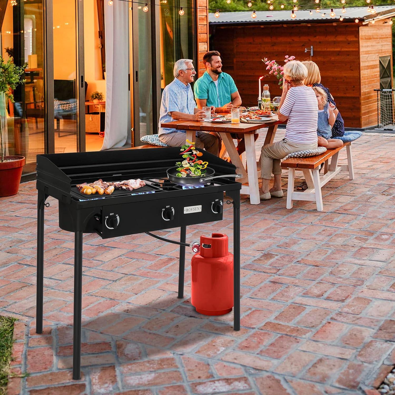 Estufa de Gas Propano ROVSUN 3 Quemadores 150,000 BTU