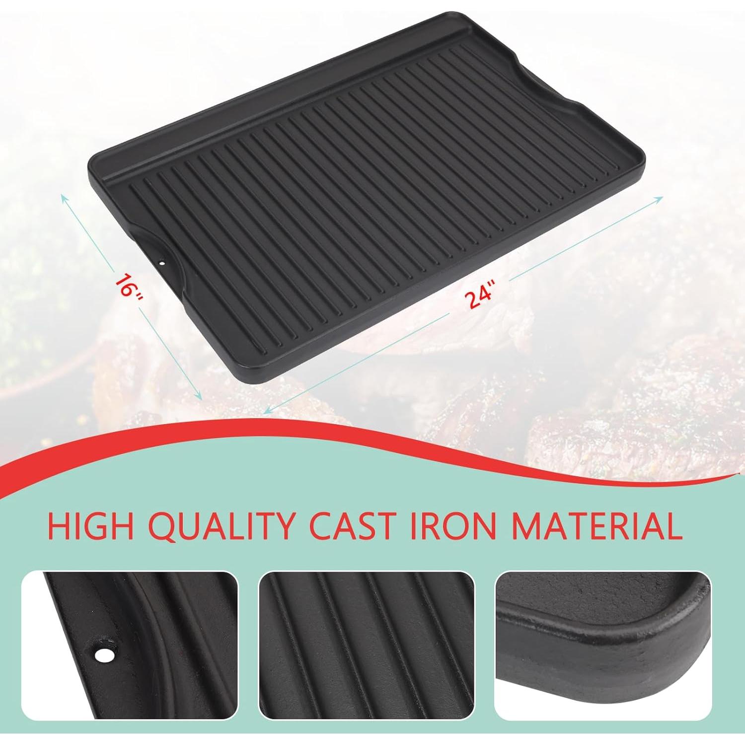 Plancha de Hierro Fundido Reversible WEBROIL 61x41 cm para Parrilla