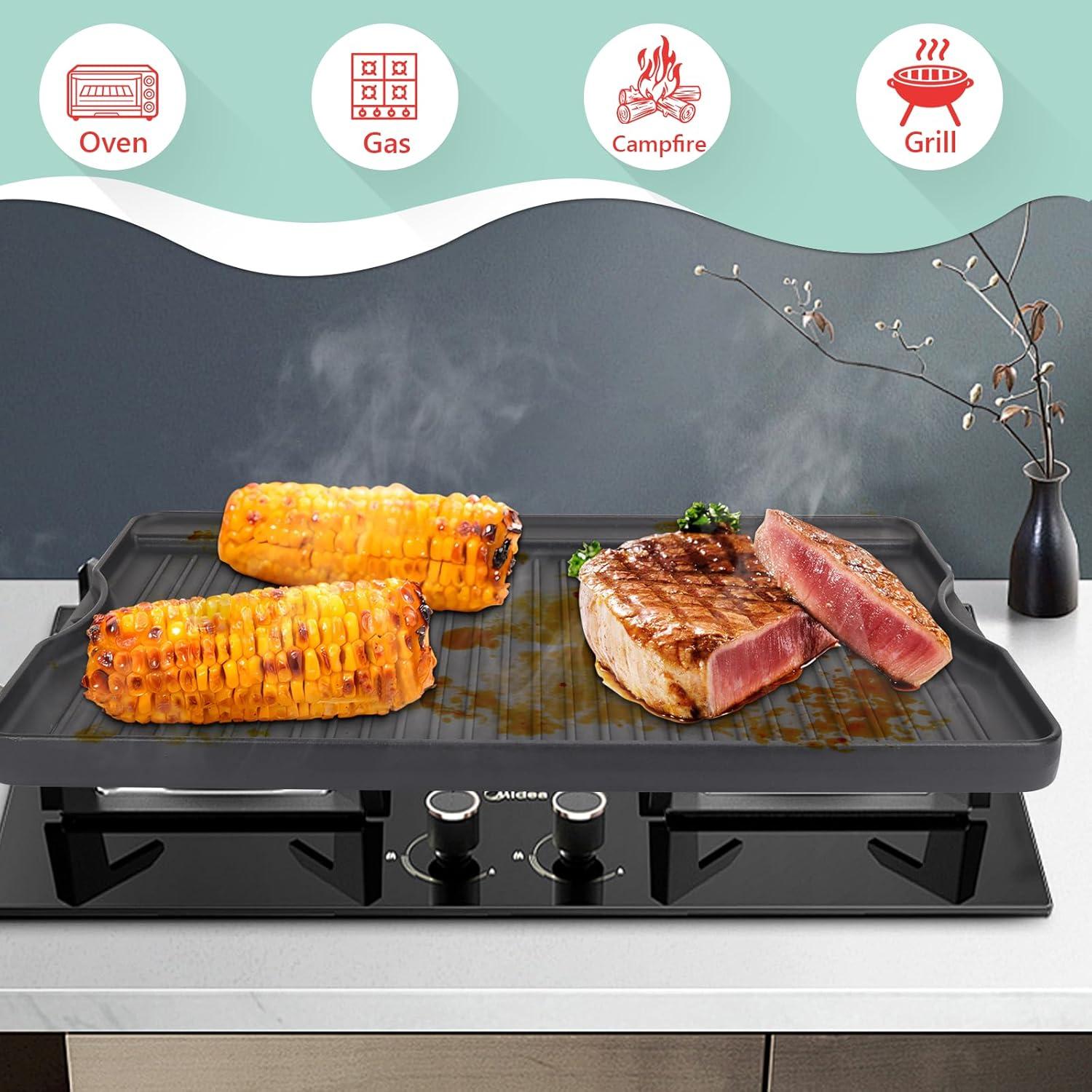 Plancha de Hierro Fundido Reversible WEBROIL 61x41 cm para Parrilla