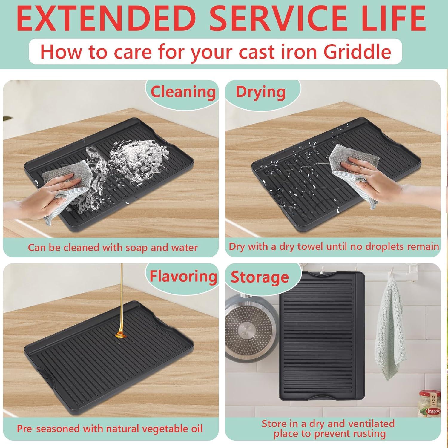 Plancha de Hierro Fundido Reversible WEBROIL 61x41 cm para Parrilla