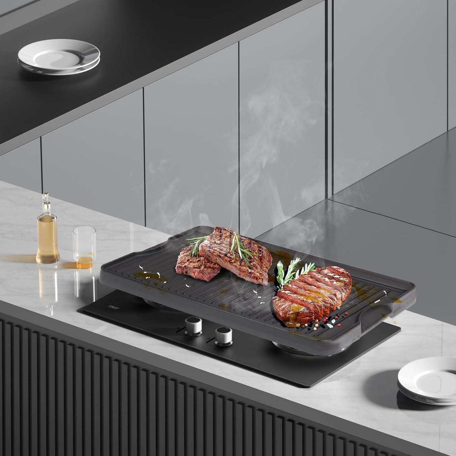 Plancha de Hierro Fundido Reversible WEBROIL 61x41 cm para Parrilla