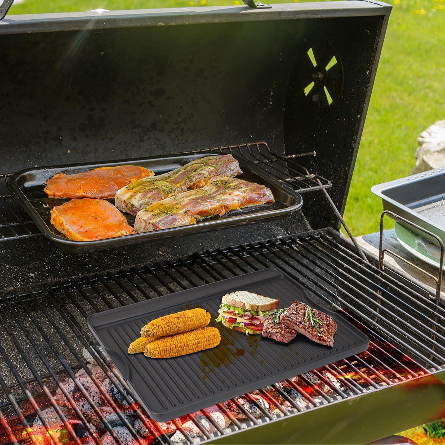 Plancha de Hierro Fundido Reversible WEBROIL 61x41 cm para Parrilla