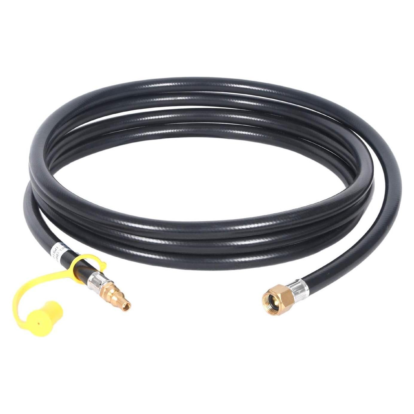 12FT RV Quick Connect Propane Hose for Camp Chef Stove and Portable Fire Pit Connection，3/8” Female Flare Fitting x 1/4" Full Flow Male Plug