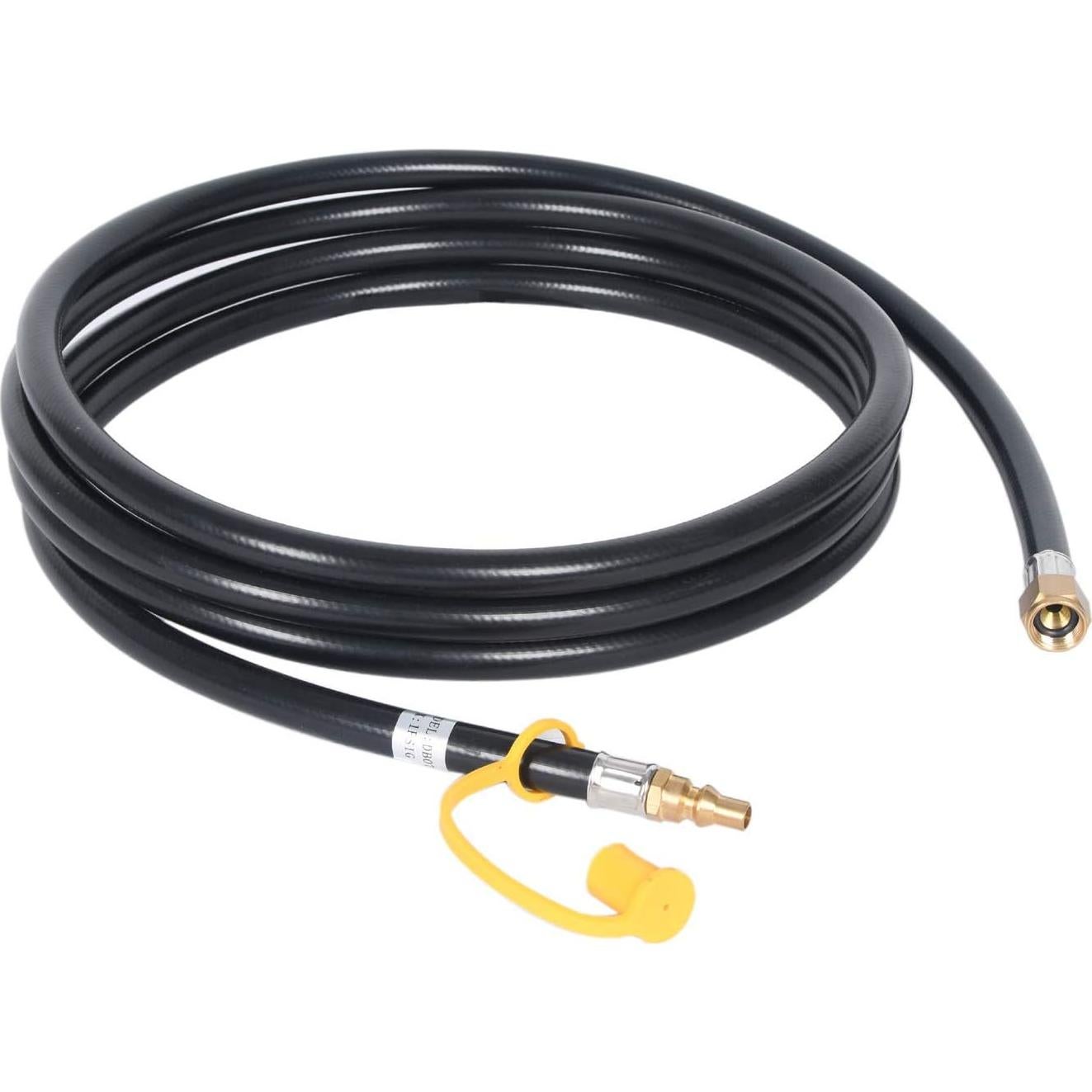 12FT RV Quick Connect Propane Hose for Camp Chef Stove and Portable Fire Pit Connection，3/8” Female Flare Fitting x 1/4" Full Flow Male Plug