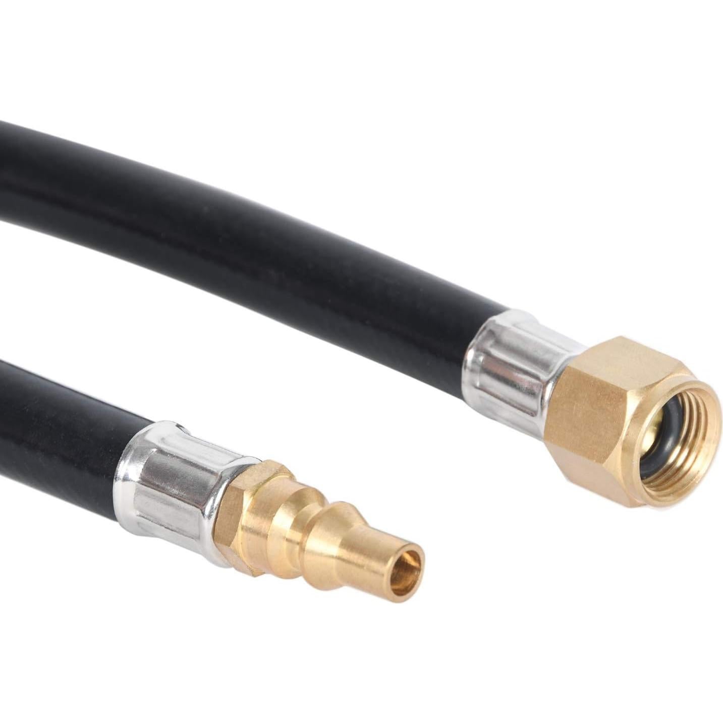 12FT RV Quick Connect Propane Hose for Camp Chef Stove and Portable Fire Pit Connection，3/8” Female Flare Fitting x 1/4" Full Flow Male Plug