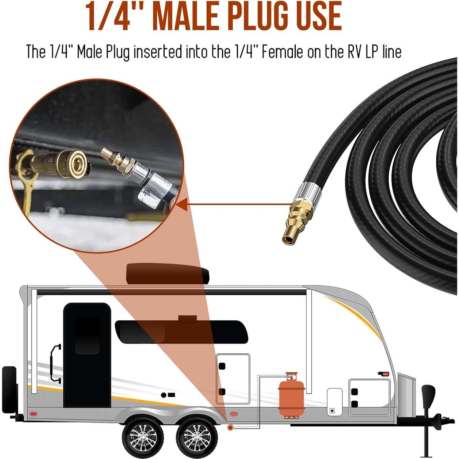 Manguera de Propano 12 Pies Alloxity con Conexión Rápida