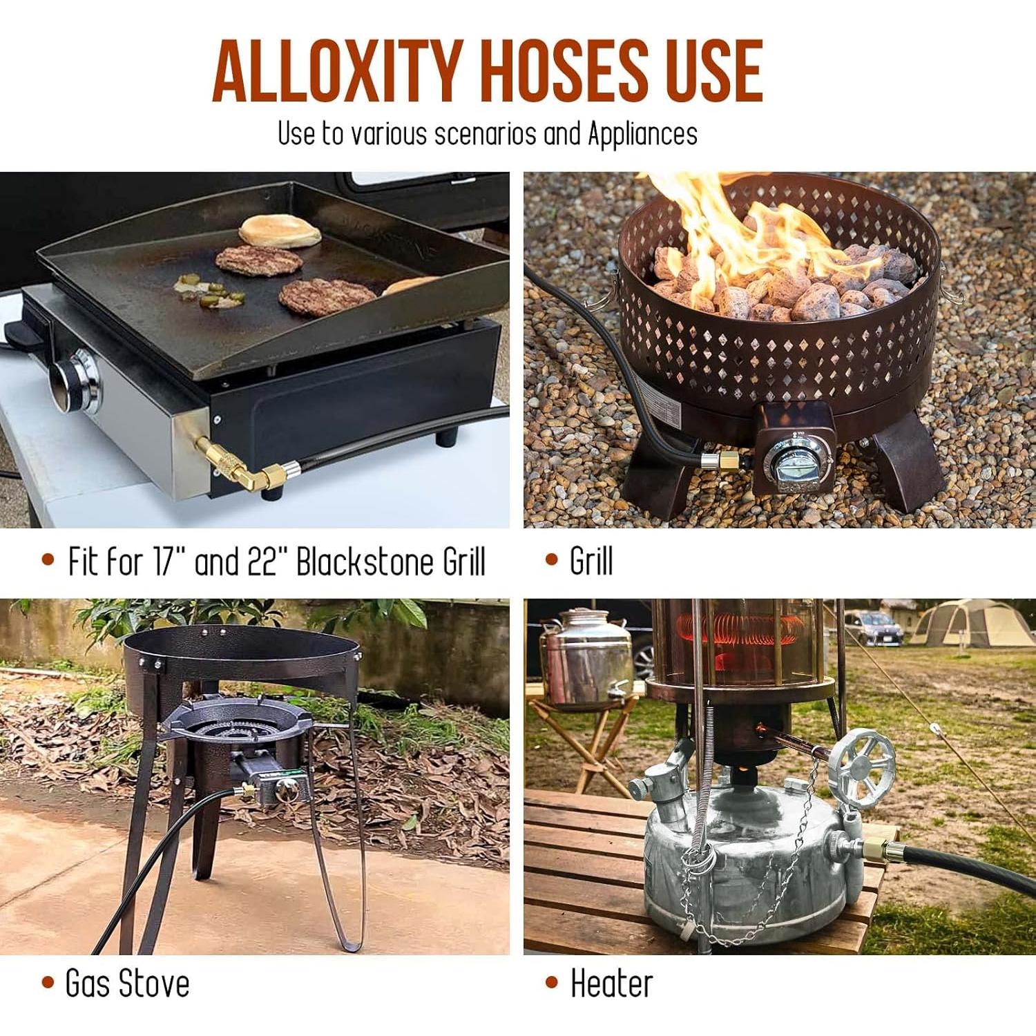 Manguera de Propano 12 Pies Alloxity con Conexión Rápida