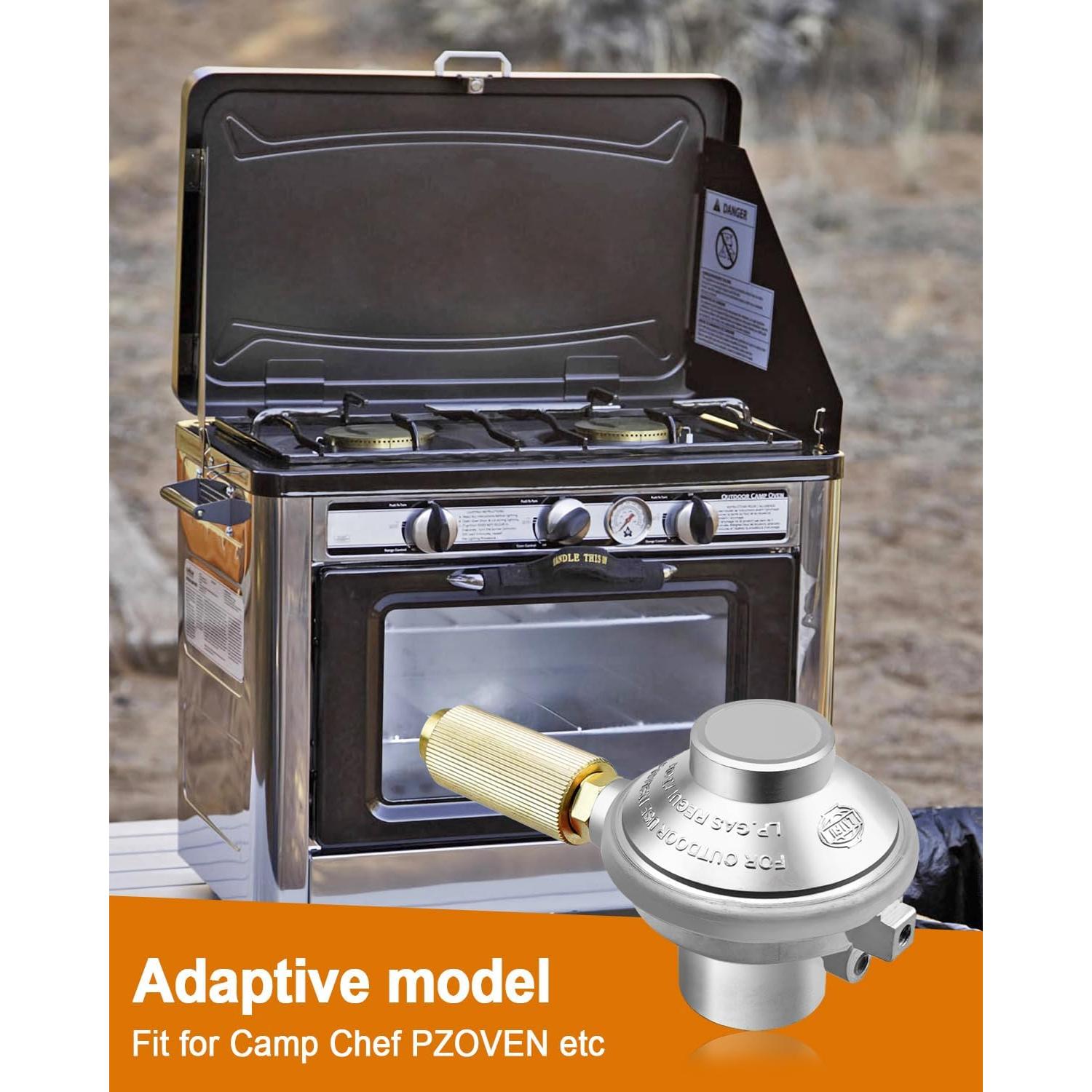 Oven Regulator Replace SPG25-17 Fit for Camp Chef PZOVEN Coven COVEND Covent Camp Chef Pizza Oven Propane Regulator Connector for Outdoor Camping Oven 2-Burner Stove