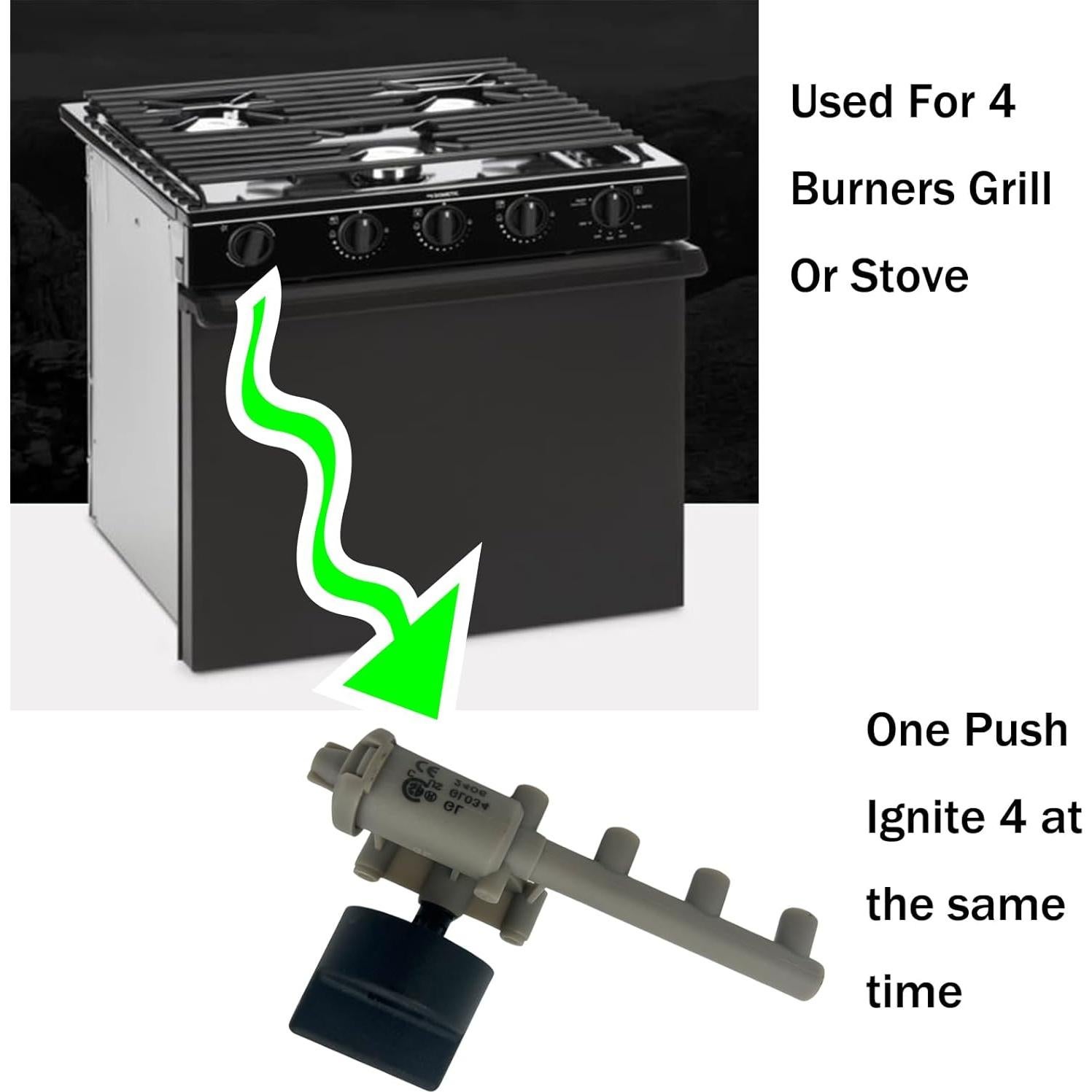 Kit de encendedor piezoeléctrico MENSI para estufas RV 3-4 quemadores