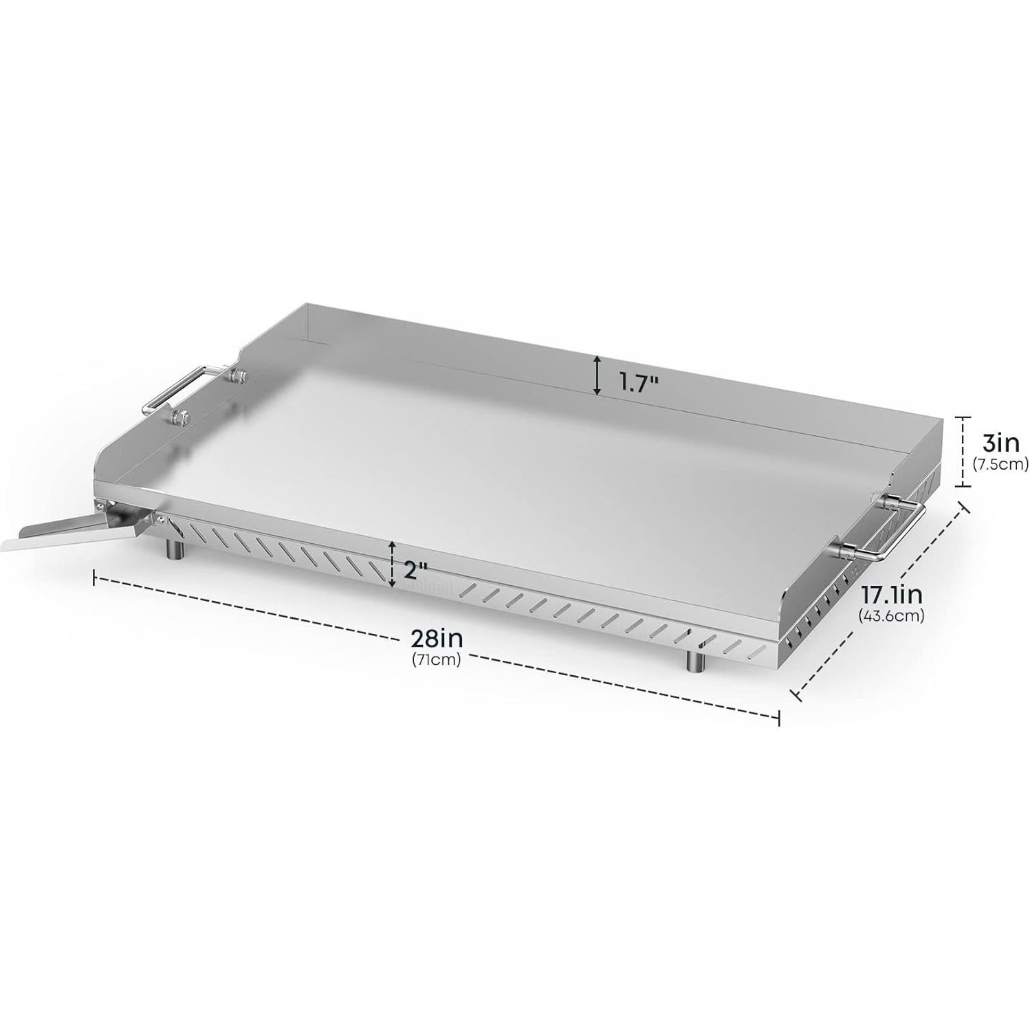 Plancha de Acero Inoxidable Stanbroil 71.1 x 43.2 cm para Parrillas