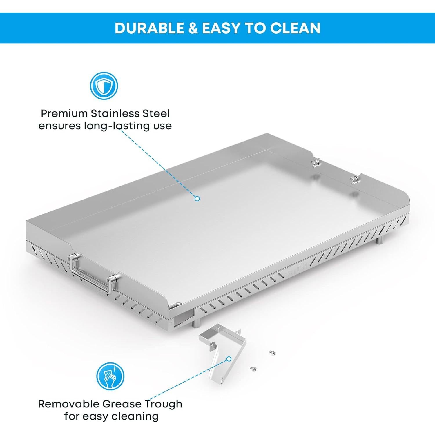 Plancha de Acero Inoxidable Stanbroil 71.1 x 43.2 cm para Parrillas