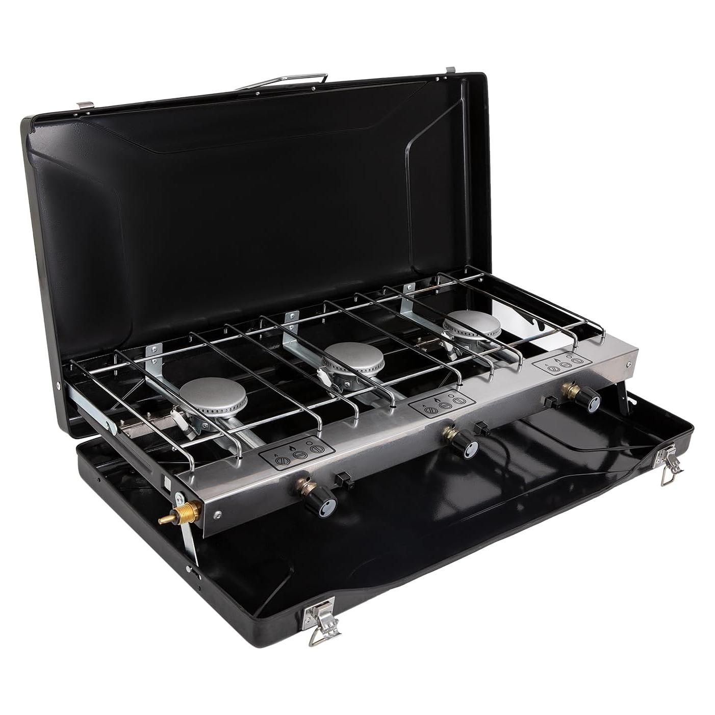 Estufa de Camping FineFlame 3 Quemadores 19800 BTU Portátil