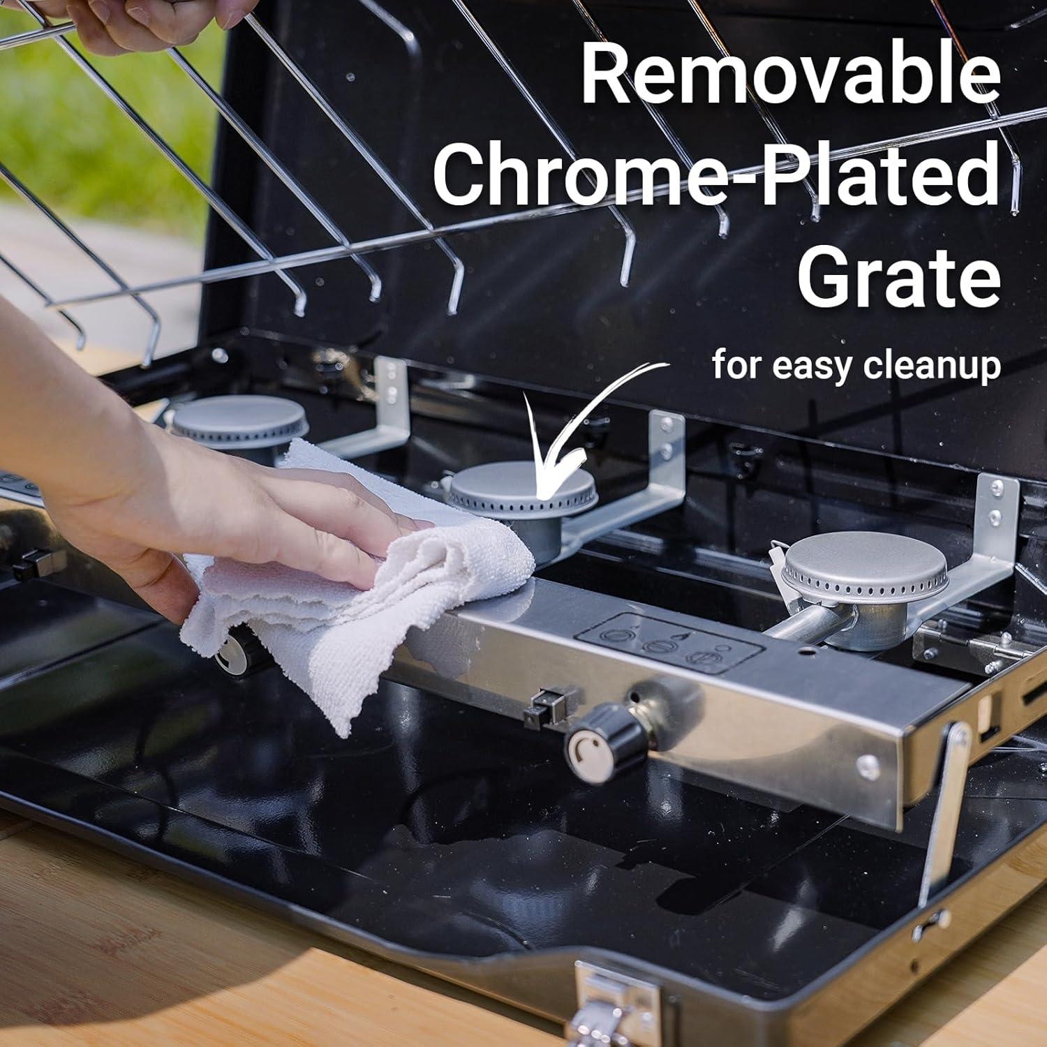 Estufa de Camping FineFlame 3 Quemadores 19800 BTU Portátil