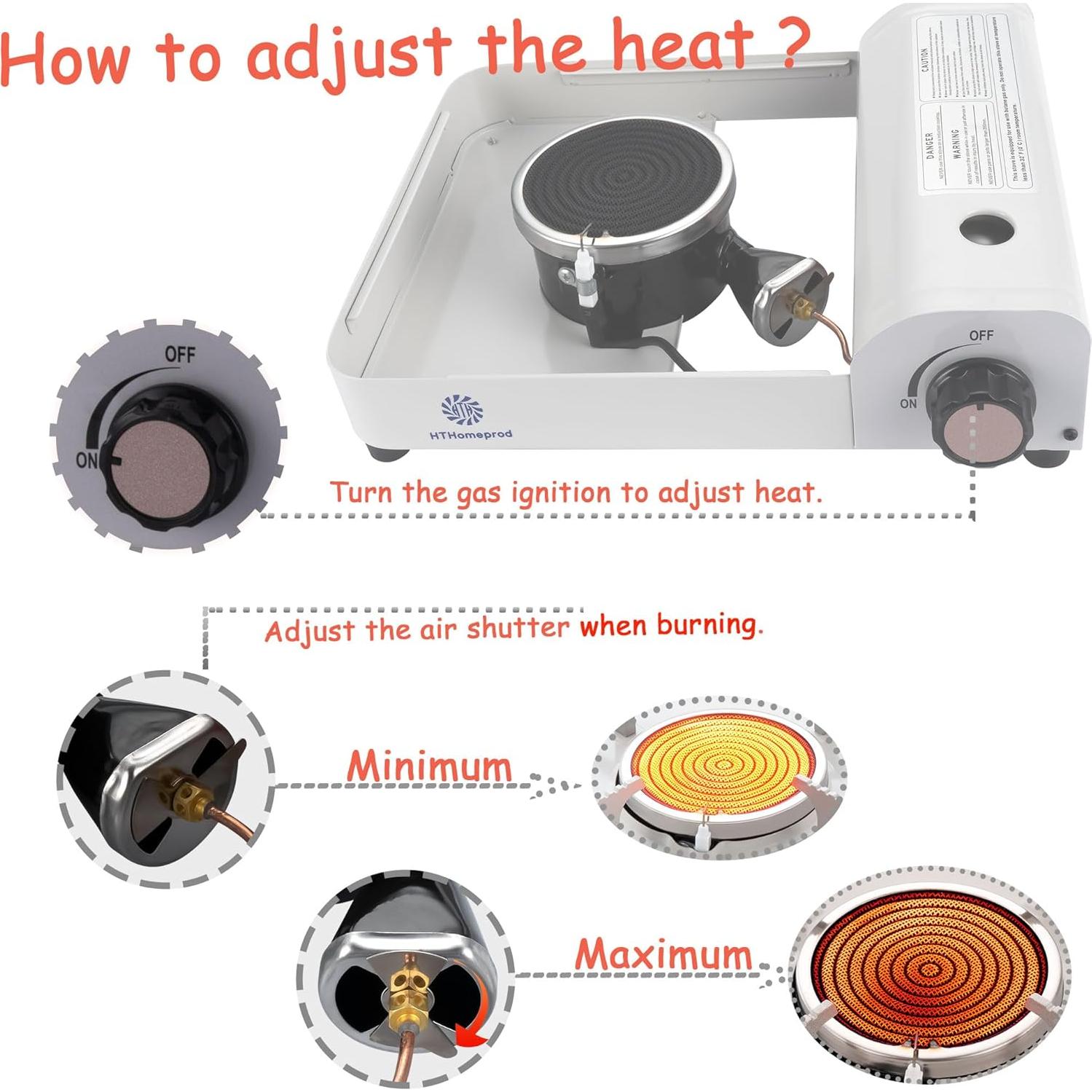 Estufa de Camping Portátil HTH BSP-301 Butano Infrarroja 2 kg