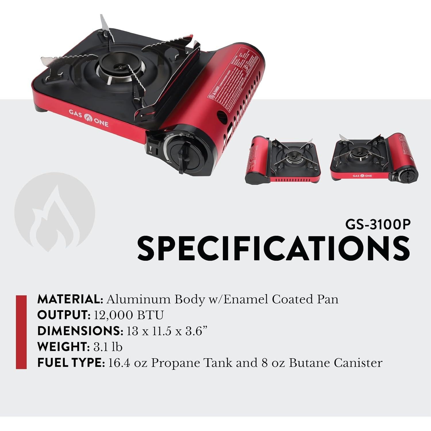 Estufa de Camping Gas One GS-3100P Doble Combustible 12000 BTU