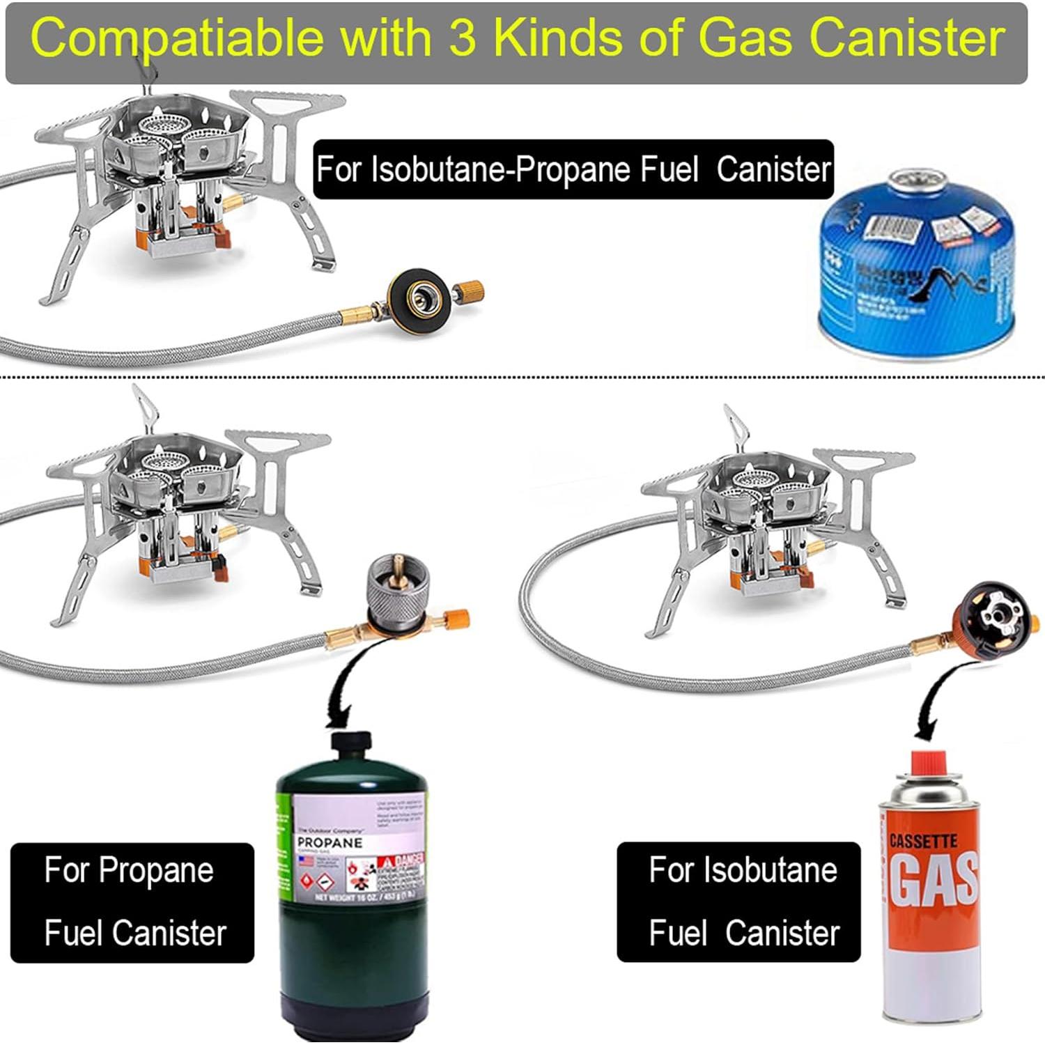 Estufa de Camping Propano 6800W con Encendido Piezoeléctrico