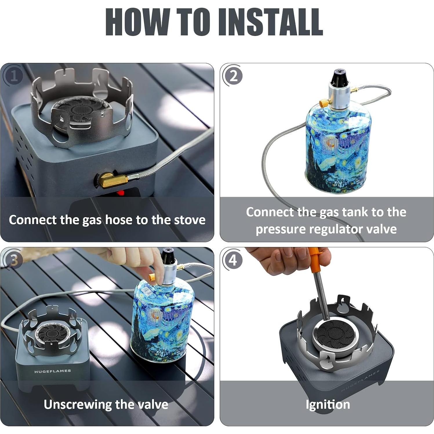 Estufa de Camping Portátil N60 de Propano 1500W con Funda