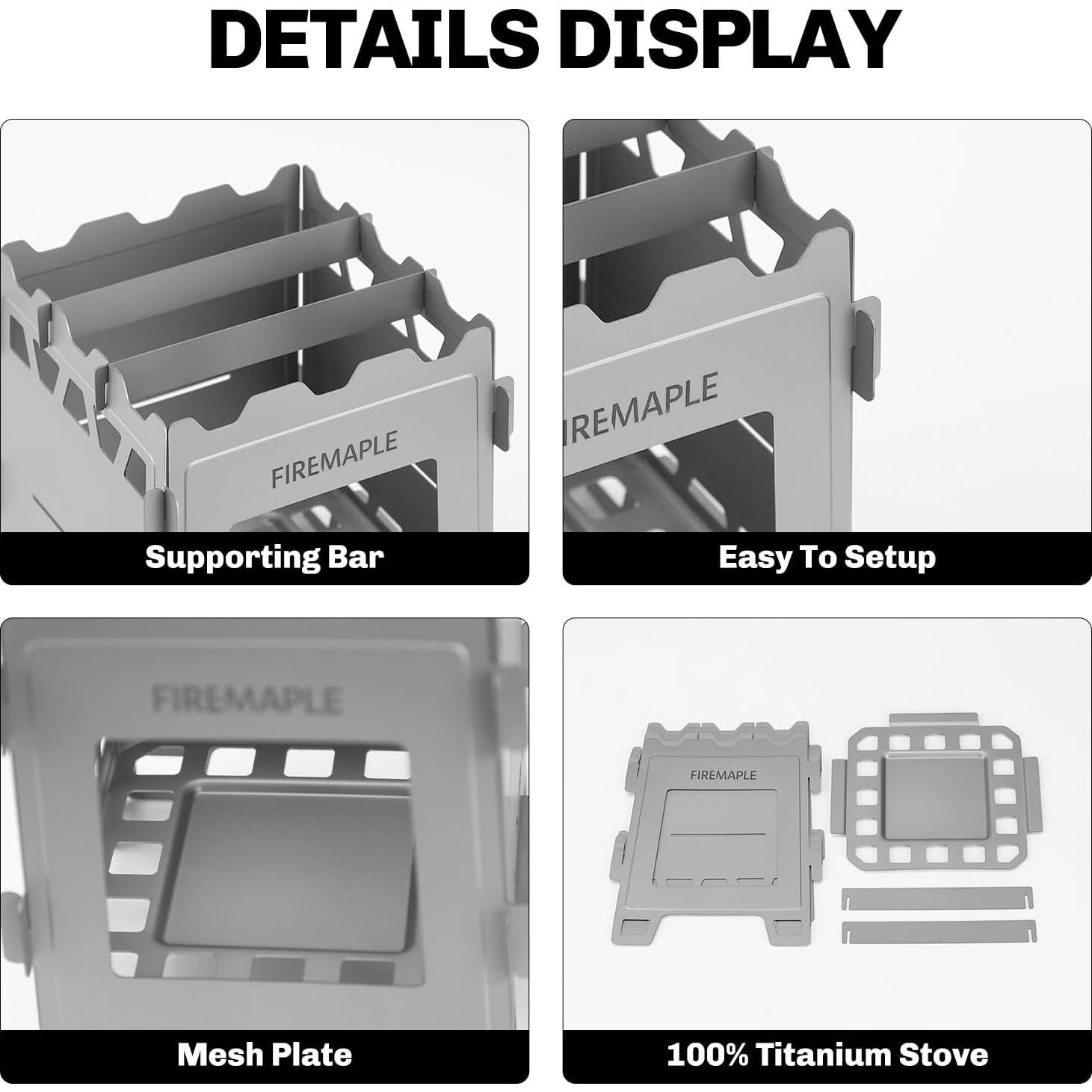 Estufa de Madera Fortress Titanio Fire-Maple 219g Compacta
