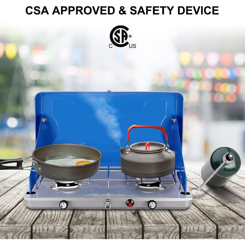 Estufa de Camping a Propano Camplux JK-6320 20,000 BTU 2 Quemadores