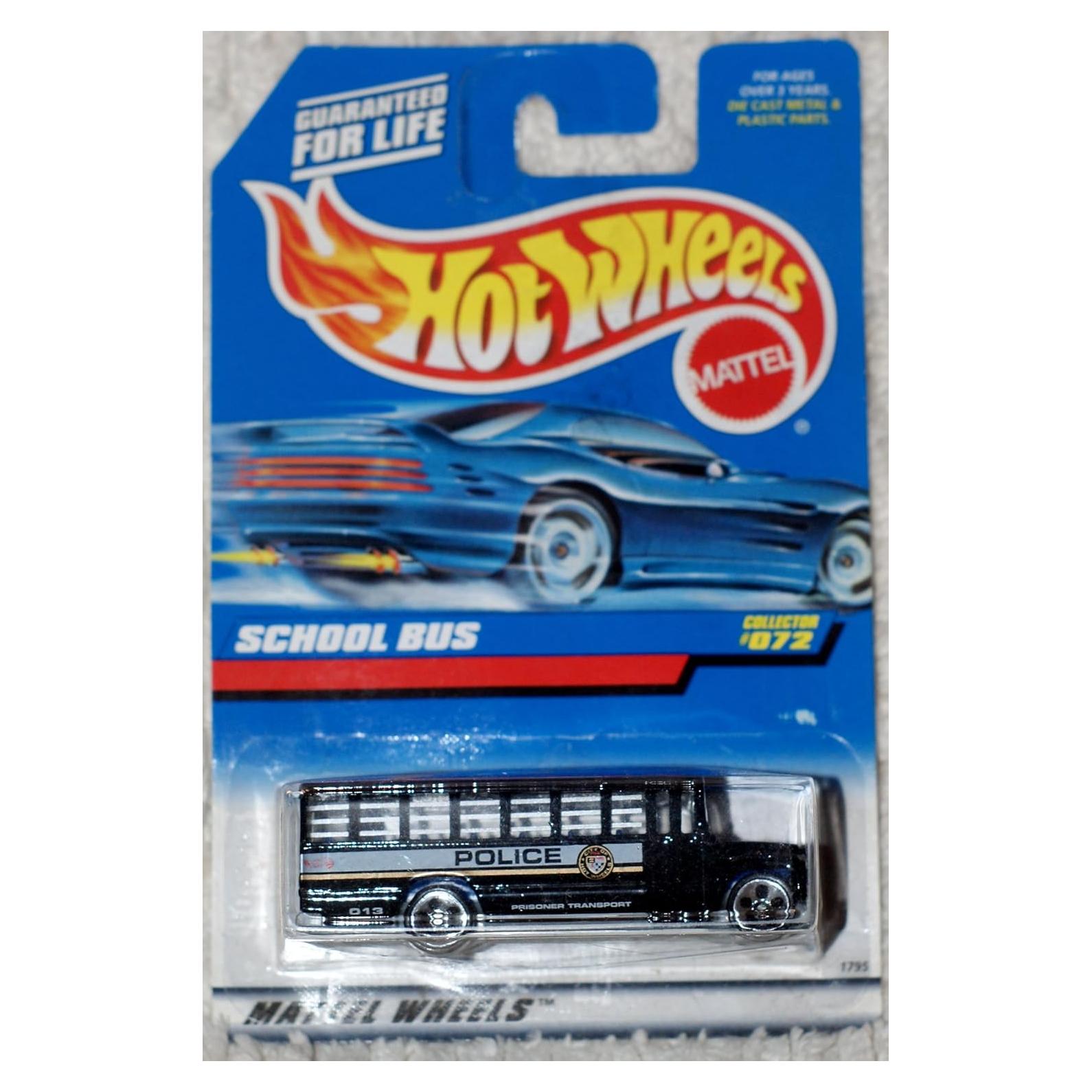 Autobús Escolar Policial Negro Hot Wheels 1:64 Mattel 1998