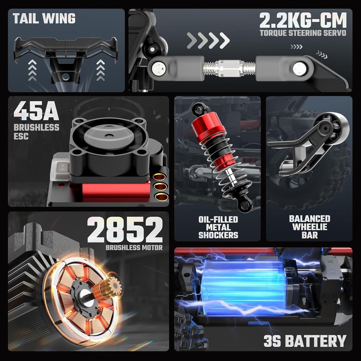 Camión RC BEZGAR HP141S 4x4 Todo Terreno 80 km/h