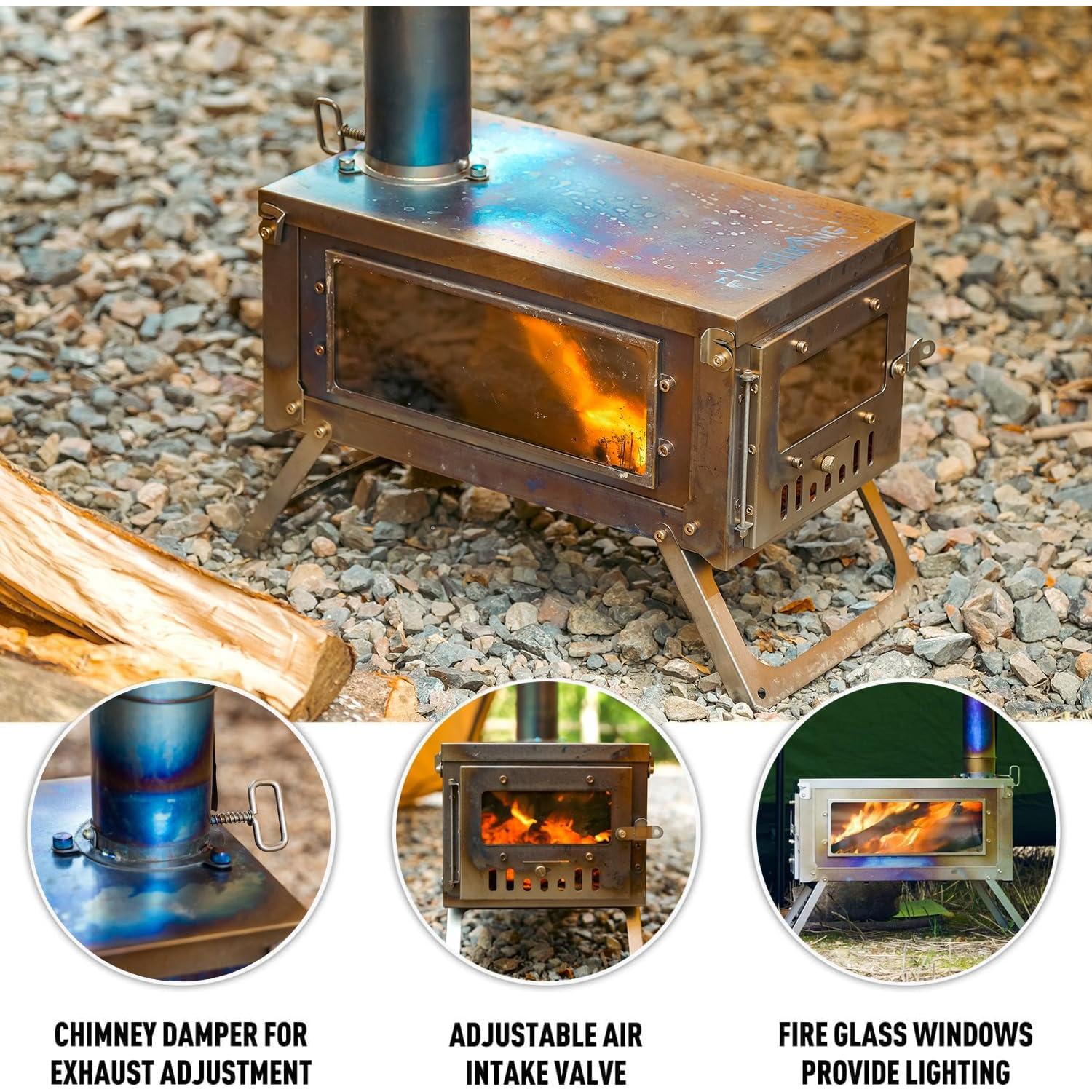 Estufa de Titanio Plegable FUEGOACAMPAR Mini 1.55kg