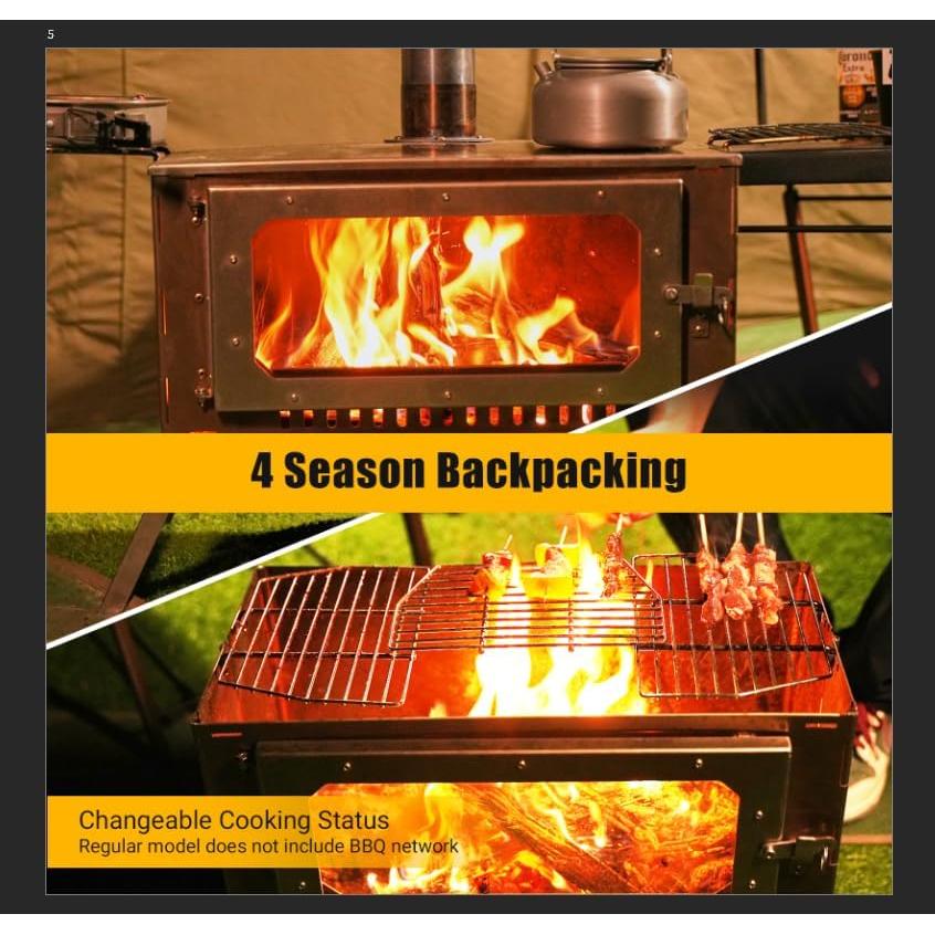 Estufa de Tienda STMHOM de Acero Inoxidable 62.2 cm para Camping