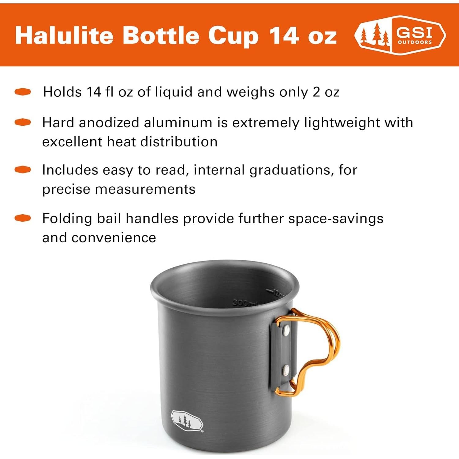 Taza de Aluminio GSI Outdoors Halulite 414 ml Plegable