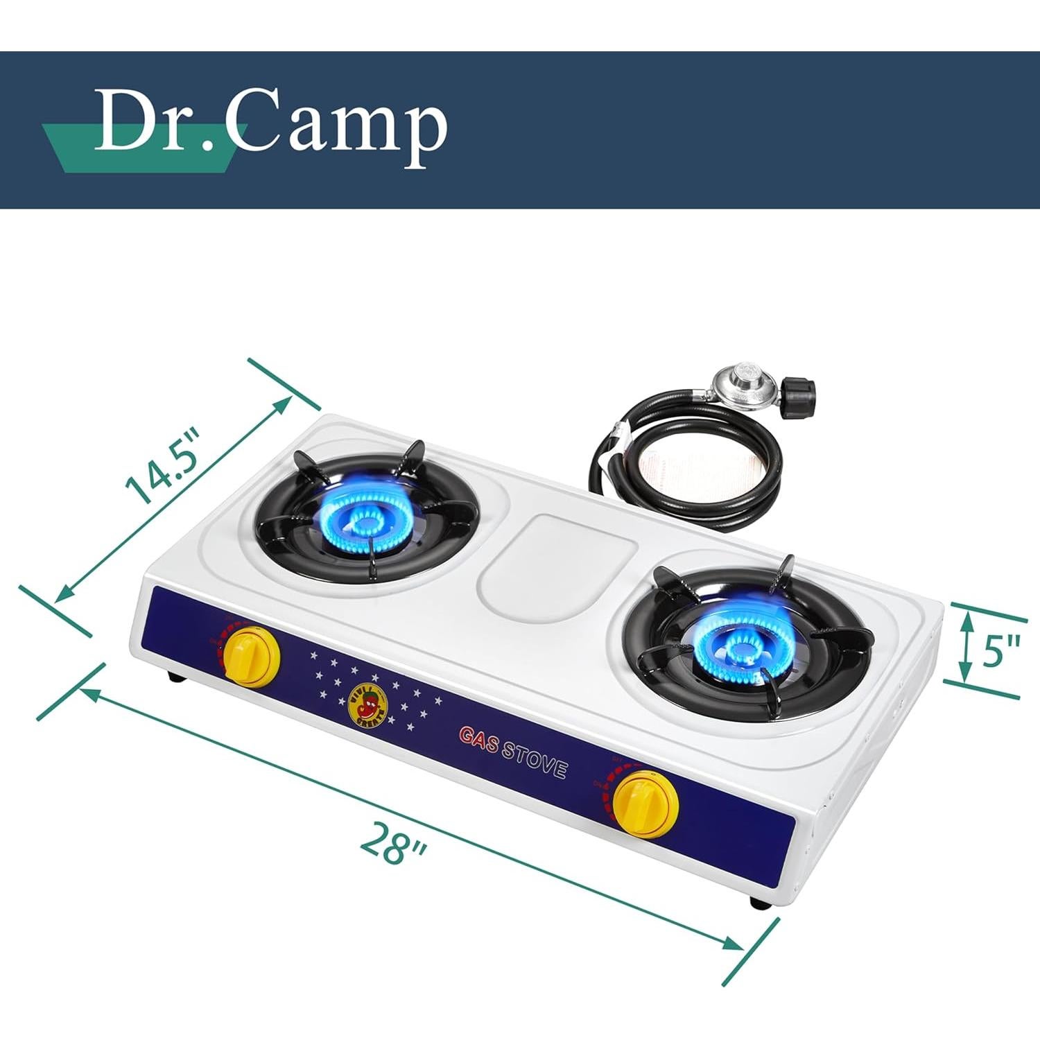 Estufa de Camping Dr.Camp 2 Quemadores 20000 BTU Automática