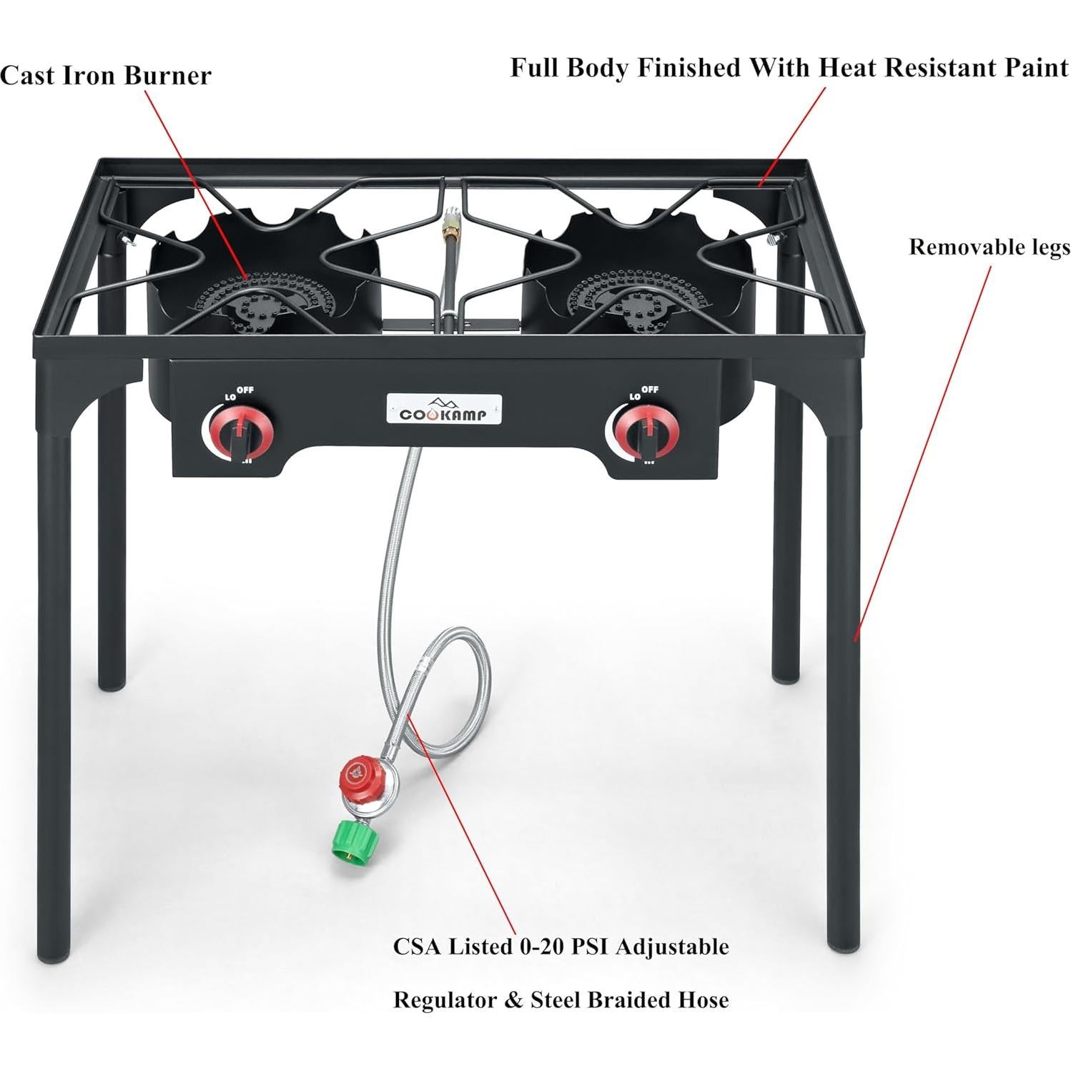 Estufa de Camping COOKAMP SA2500 Doble Quemador 110,000 BTU