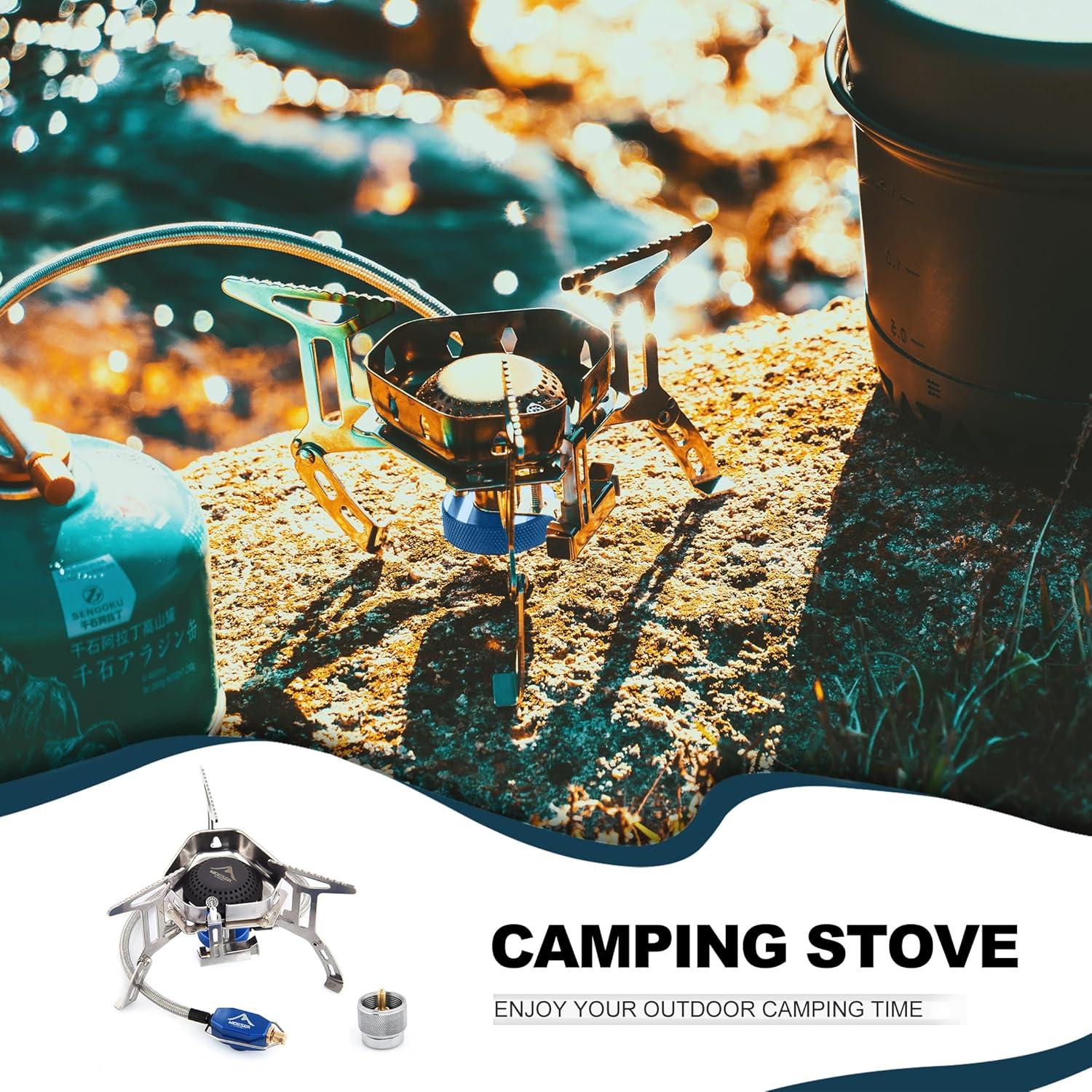 Estufa de Camping Plegable Widesea 3500W a Prueba de Viento