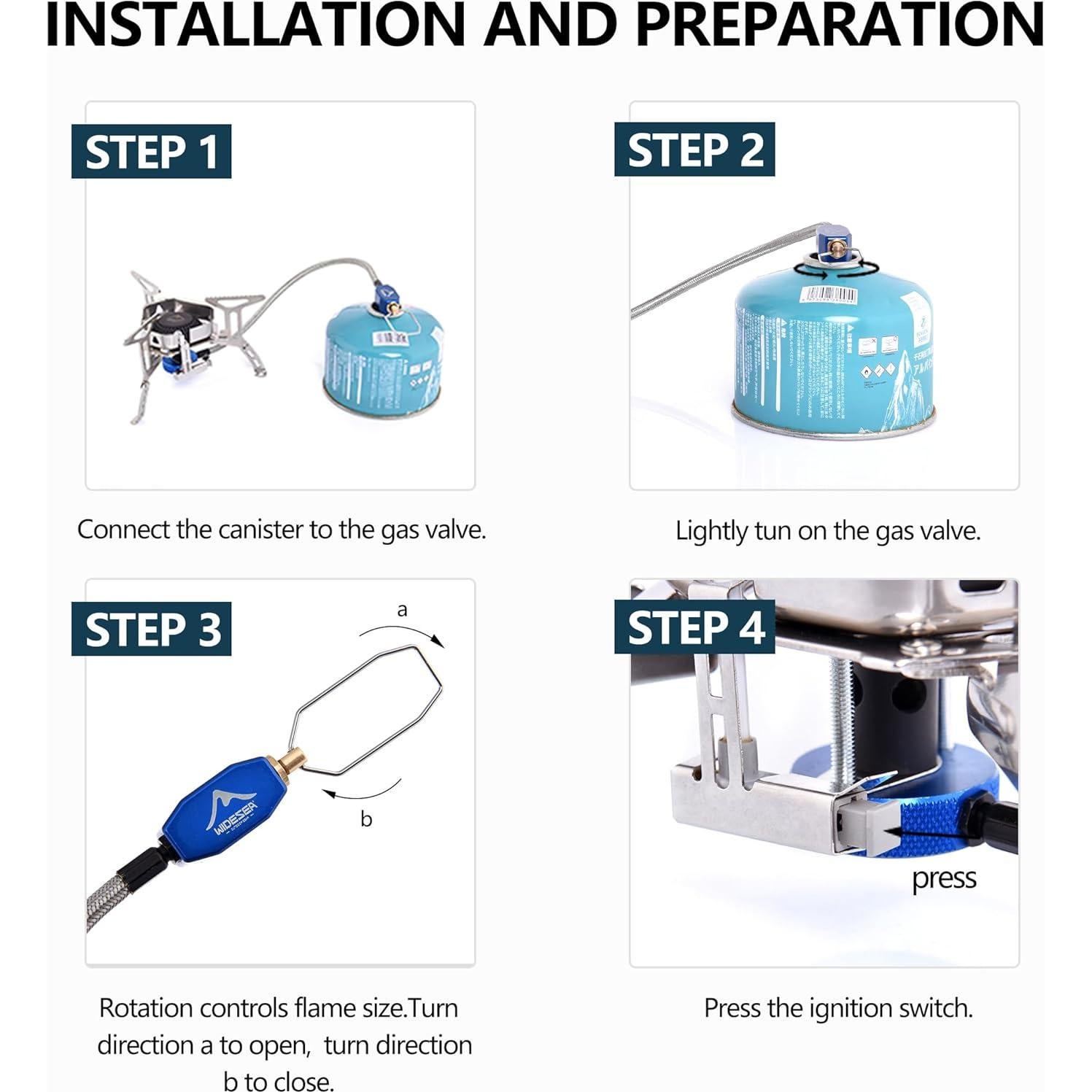 Estufa de Camping Plegable Widesea 3500W a Prueba de Viento