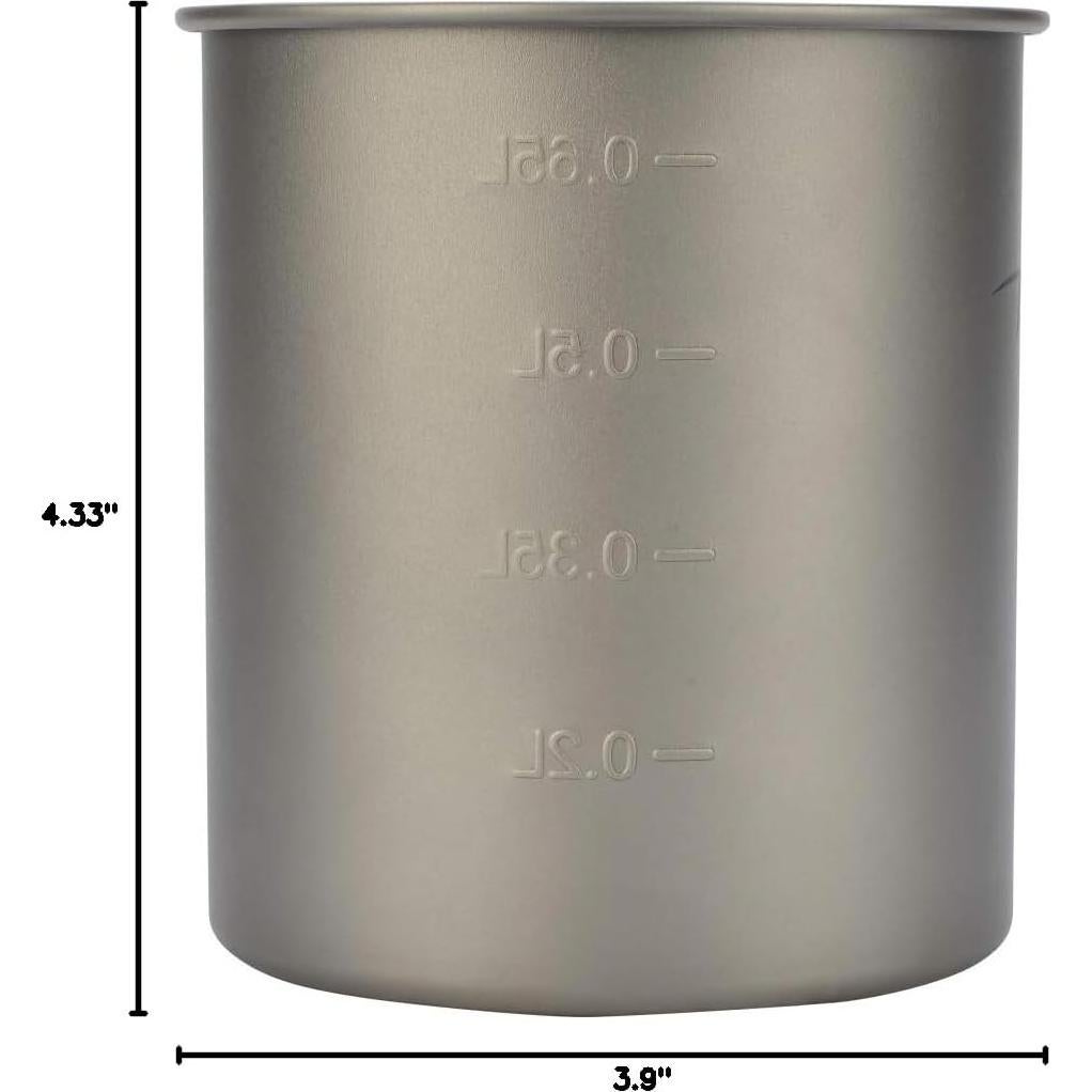 Taza de Camping de Titanio Timberbrother 750ml Plegable